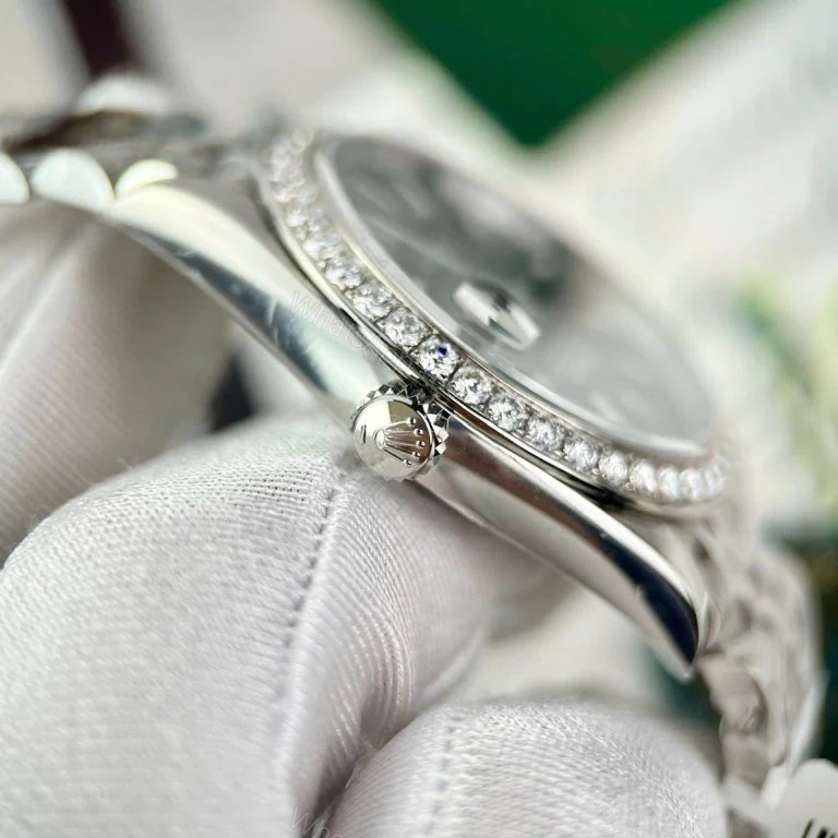 View 6 of Datejust 41mm Super Clone Custom Ruby + Moissanite Diamonds Replica