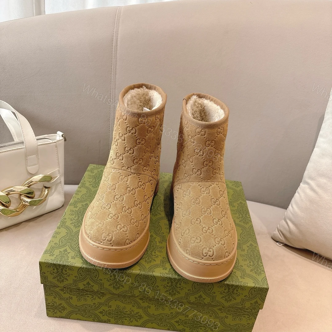 View 4 of GUCCI WOMEN’S BOOT GG SUEDE CANVAS BROWN