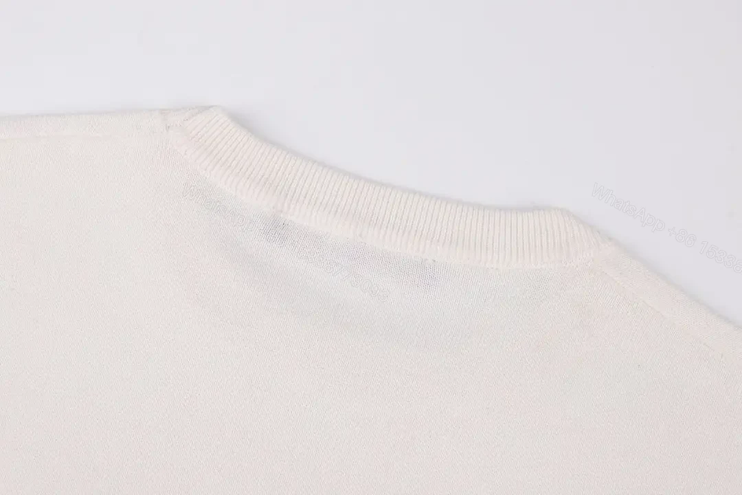 View 10 of White Jersey Short-Sleeve Crewneck T-Shirt with Gold LV Chest Logo