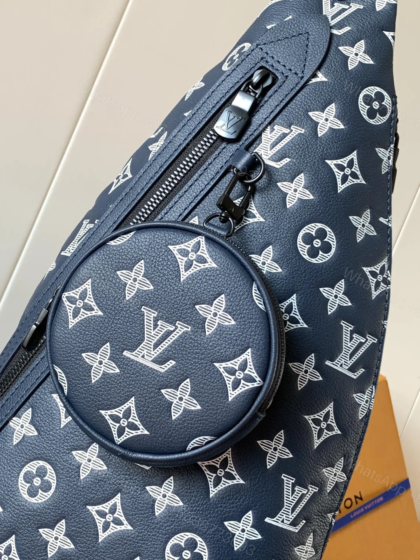 View 3 of LV DUO CROSSBAG BAG 42 IN BLUE AND WHITE MONOGRAM SHADOW COWHIDE