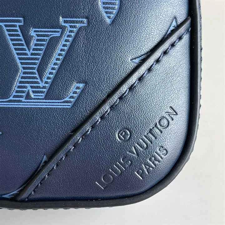 View 10 of M45730 LOUIS VUITTON DUO MESSENGER BAG NAVY BLUE MONOGRAM SHADOW COWHIDE LEATHER