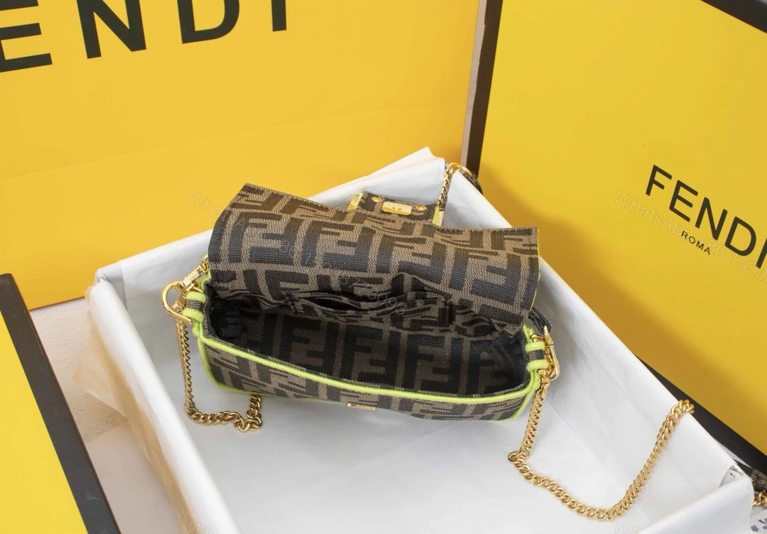 View 4 of Fendi Baguette Brown Fabric Bag