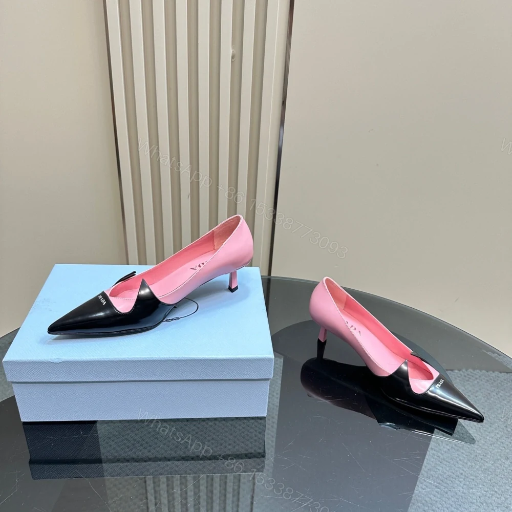 View 6 of 高仿Prada*1I976F尖頭走秀款高踭鞋5.5CM粉色免檢版