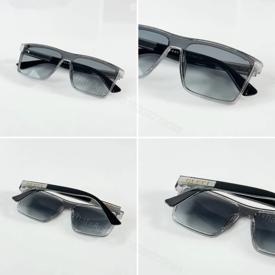 View 2 of First Copy Gucci Oversized Square Sunglasses Black Frame Gradient Grey Lens