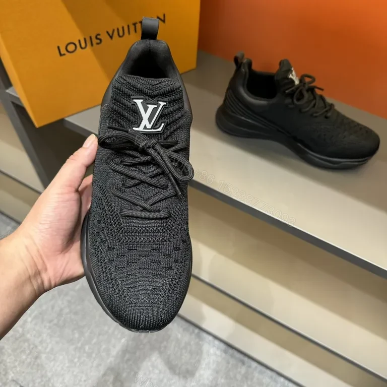 View 5 of Low-Profile Knit Runner with LV Accent â€“ Modern Craft Sneaker