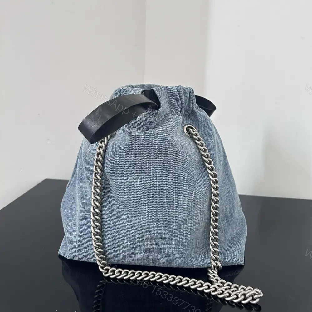 View 2 of 高仿Balenciaga2023年新款Crushtote牛仔布垃圾袋小號