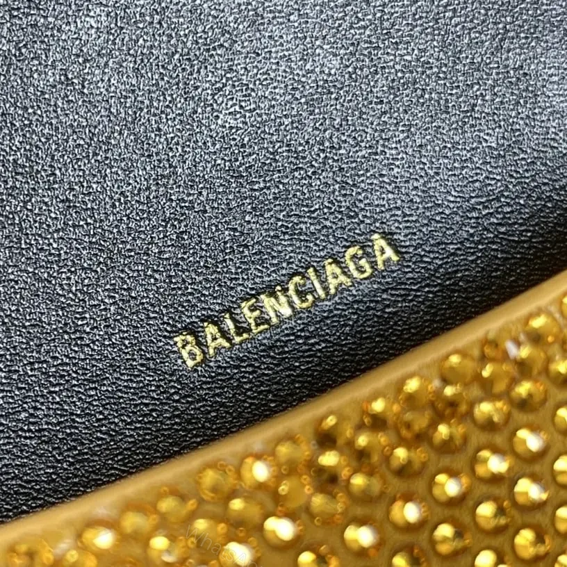 View 10 of 高仿Balenciaga*Hourglass系列沙漏包滿鑽金色XS