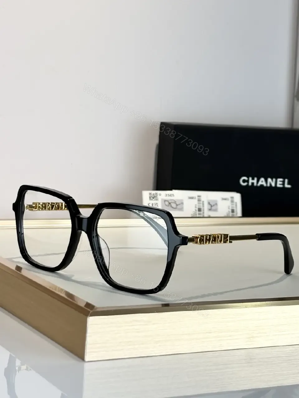 View 3 of Clear Frame Optical Eyewear – Gold Accent, Transparent Acetate, Luxe Style