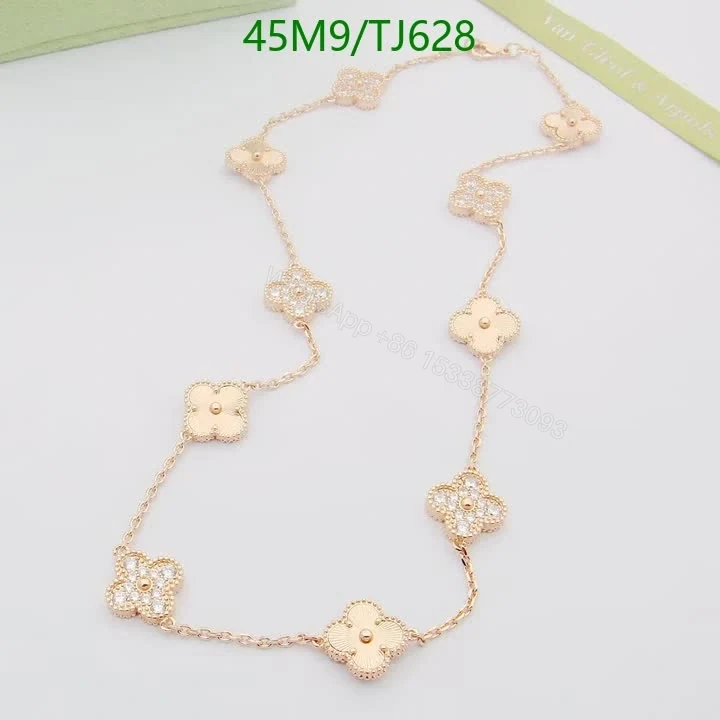 View 5 of Van Cleef Arpels replica Vintage Alhambra 10-Motif Clover Chain Necklace