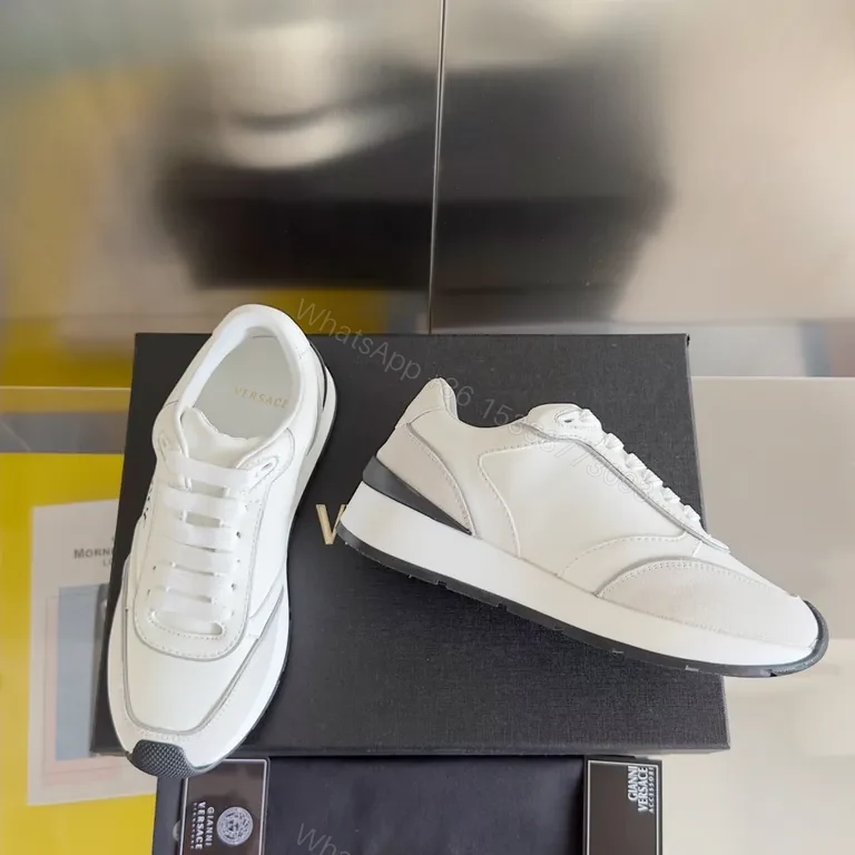 View 4 of Versace-Inspired White Leather Sneakers: Lux, Everyday Chic