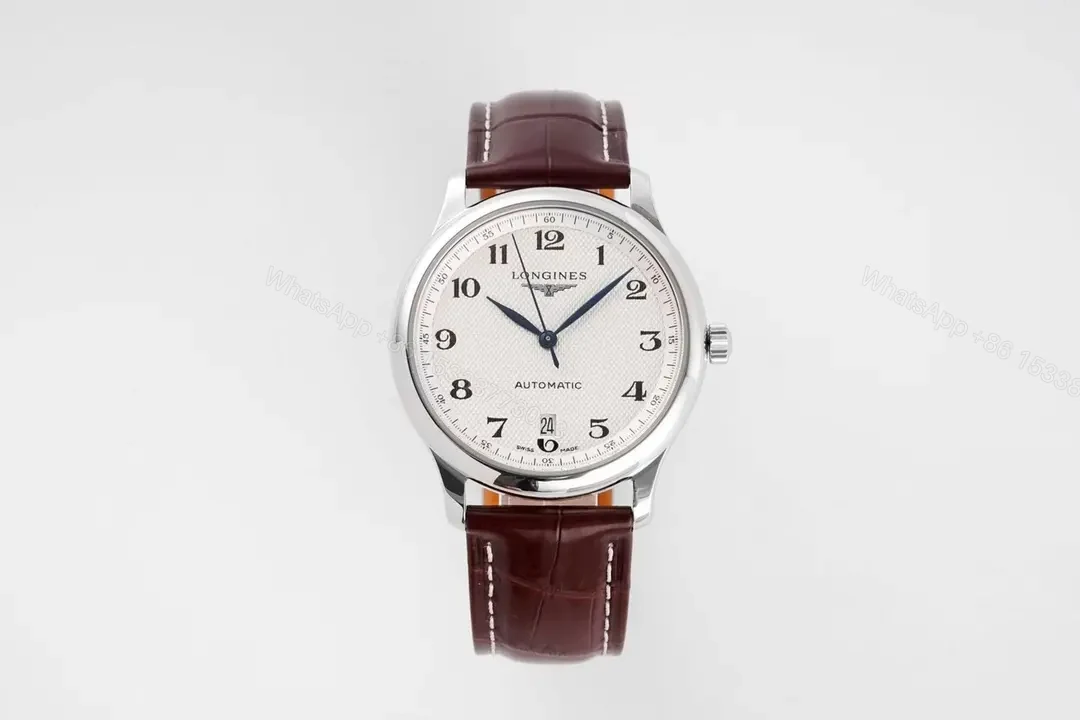 Longines Master Collection Automatic Watch Silver Dial Brown Leather Strap — view 1