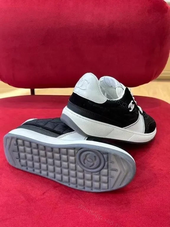 View 8 of Quilted Black-White Low-Top Sneakers: Premium Luxury casual