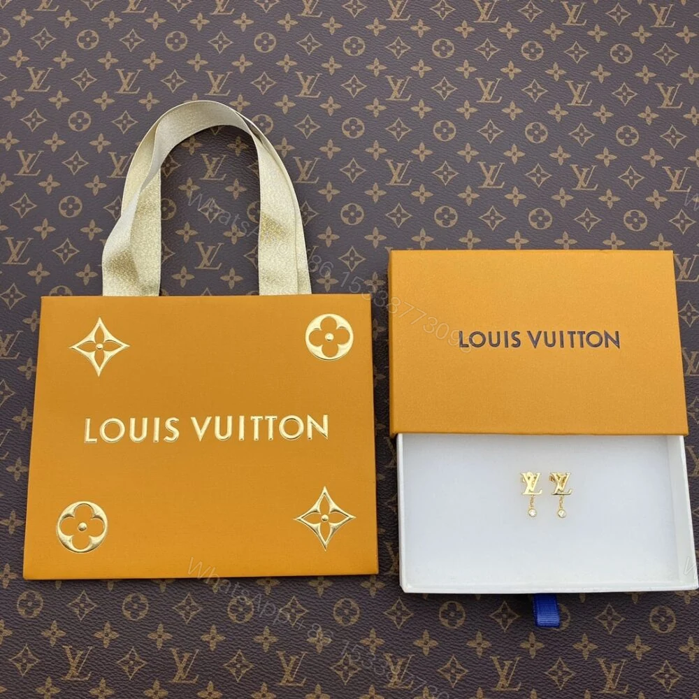 View 5 of Louis Vuitton Gold And Diamond Earrings Q96495