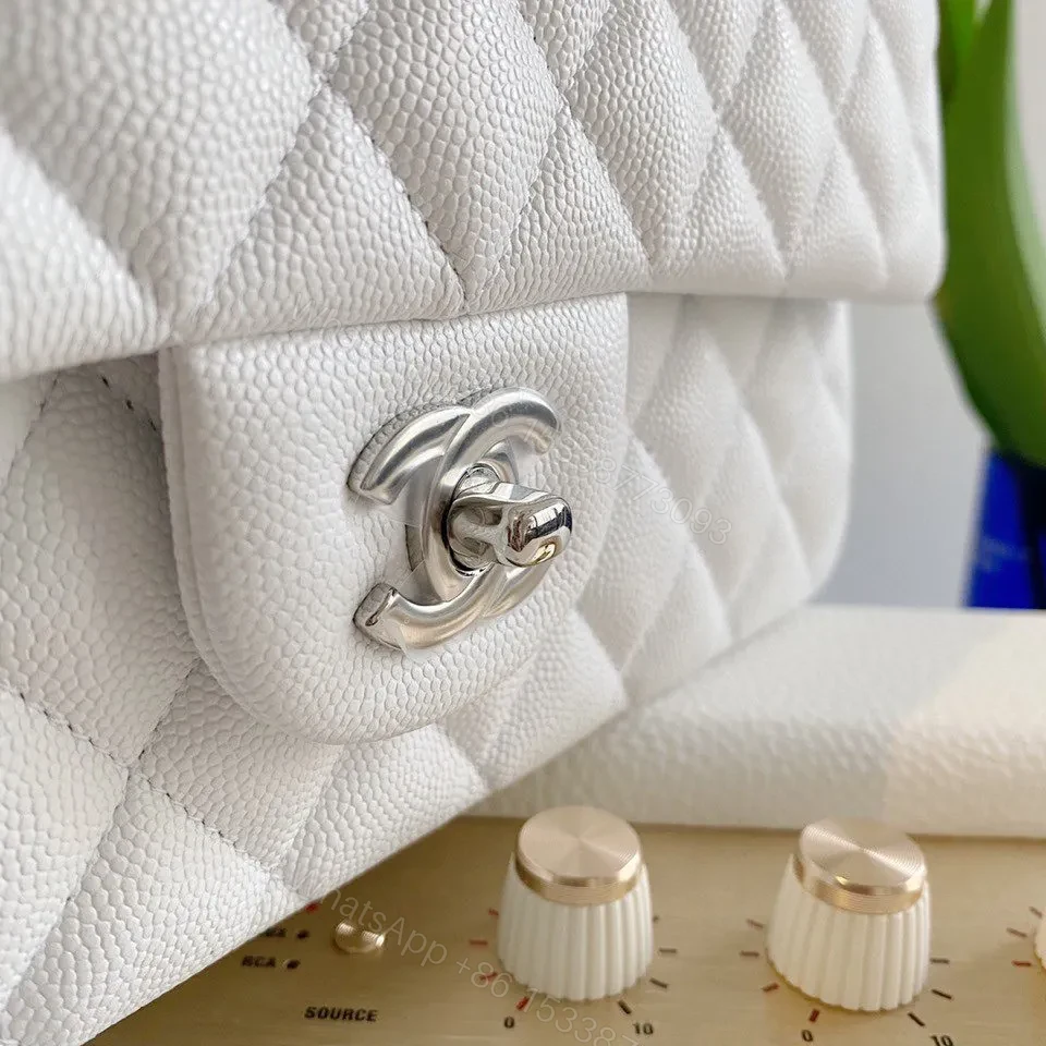 View 8 of Chanel Classic Flap Medium White with Gold Hardware