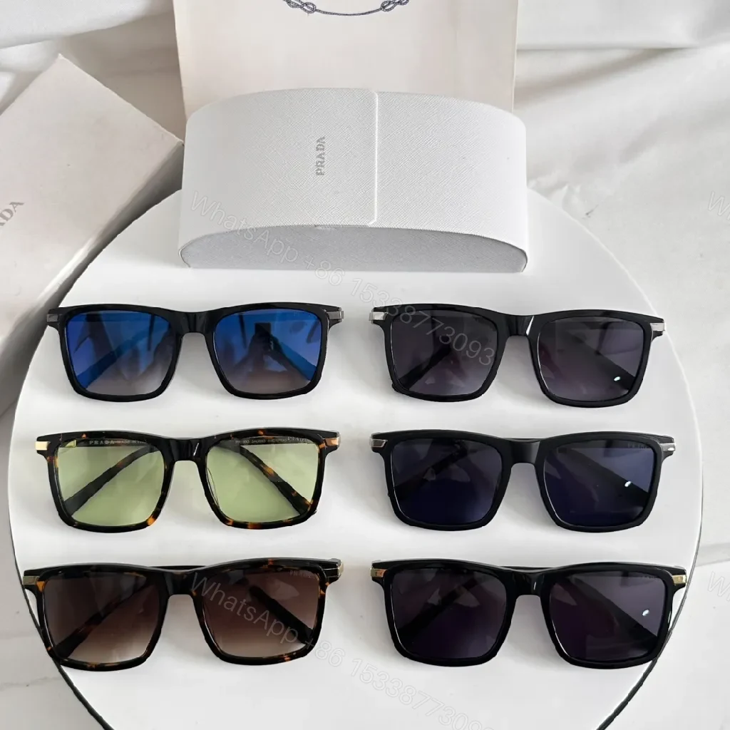 View 8 of Bold Black Acetate Sunglasses: Modern Square, Gradient Lenses