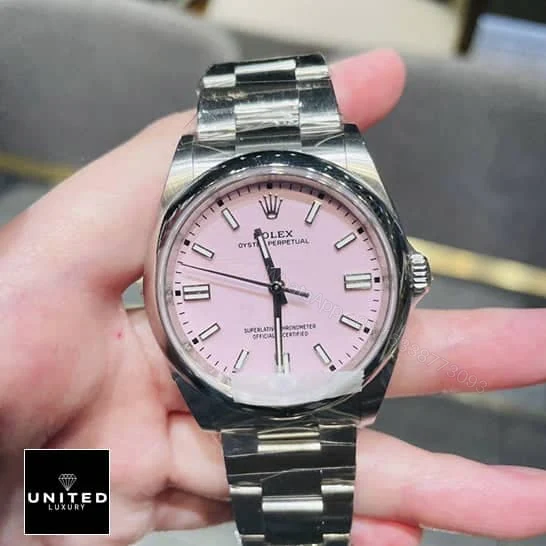 View 4 of Rolex Perpetual Pink 124300 Replica