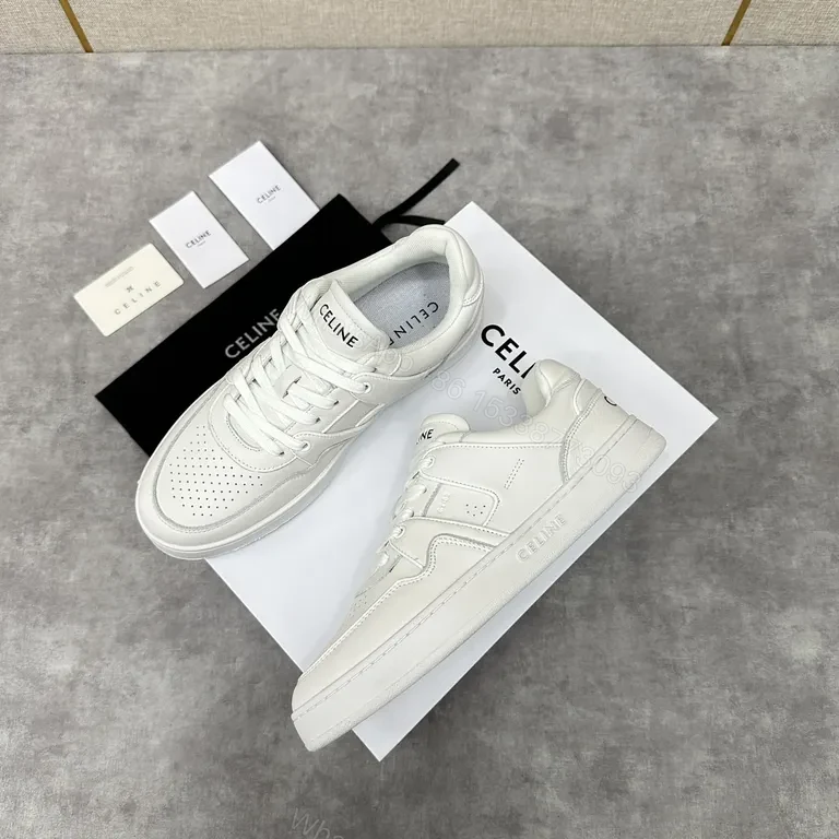 View 8 of White Lace-Up Sneakers, Minimalist Comfort, CELINE-inspired Plan