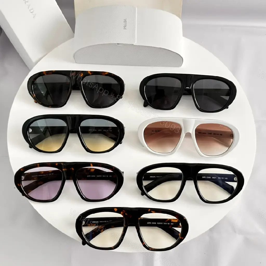 View 9 of Tortoise Shell Modern Oversized Sunglasses, Glossy Acetate, PRADA-Trimmed