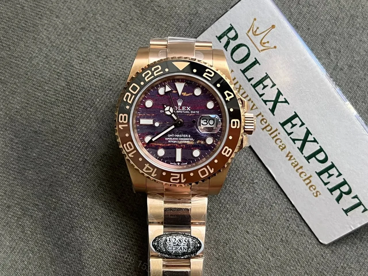View 8 of Rolex GMT-Master II 126715CHNR Tiger Iron Dial