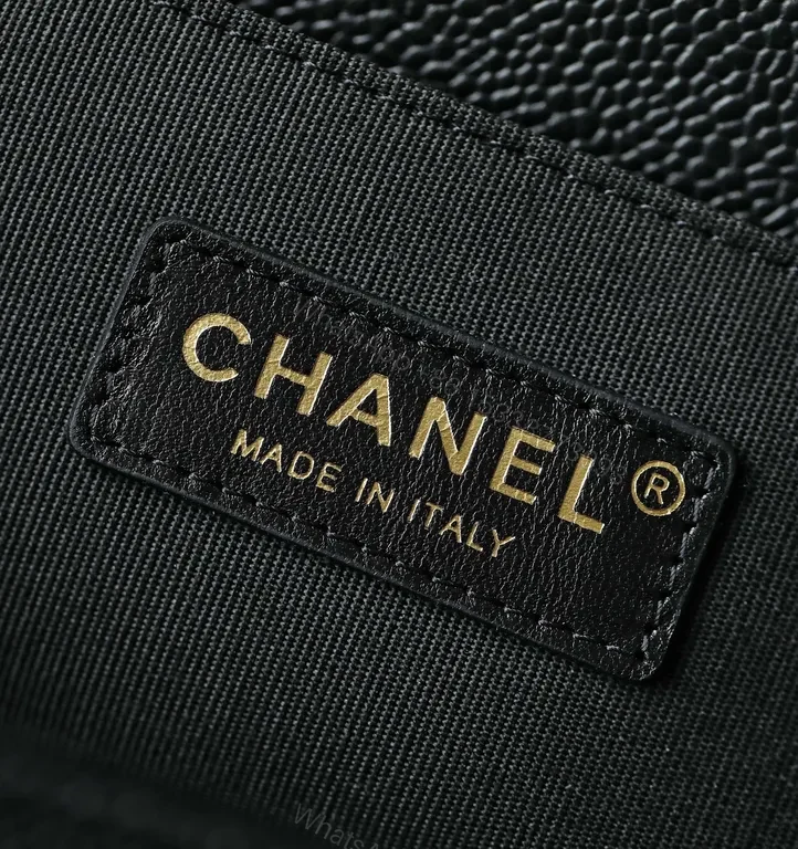 View 5 of Chanel-Style Quilted Leather Crossbody, Black & Gold Hardware
