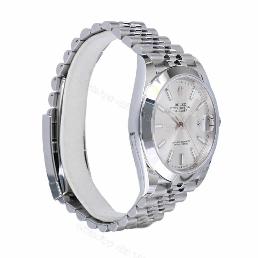 View 2 of Rolex Datejust 41 126334 Super Clone : White Rolesor Fluted Bezel Silver Dial