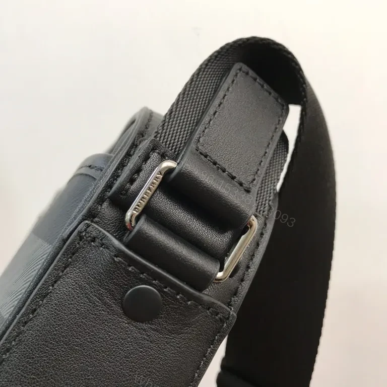 View 8 of Charcoal Plaid Crossbody: Leather Trim, Modern Carryall