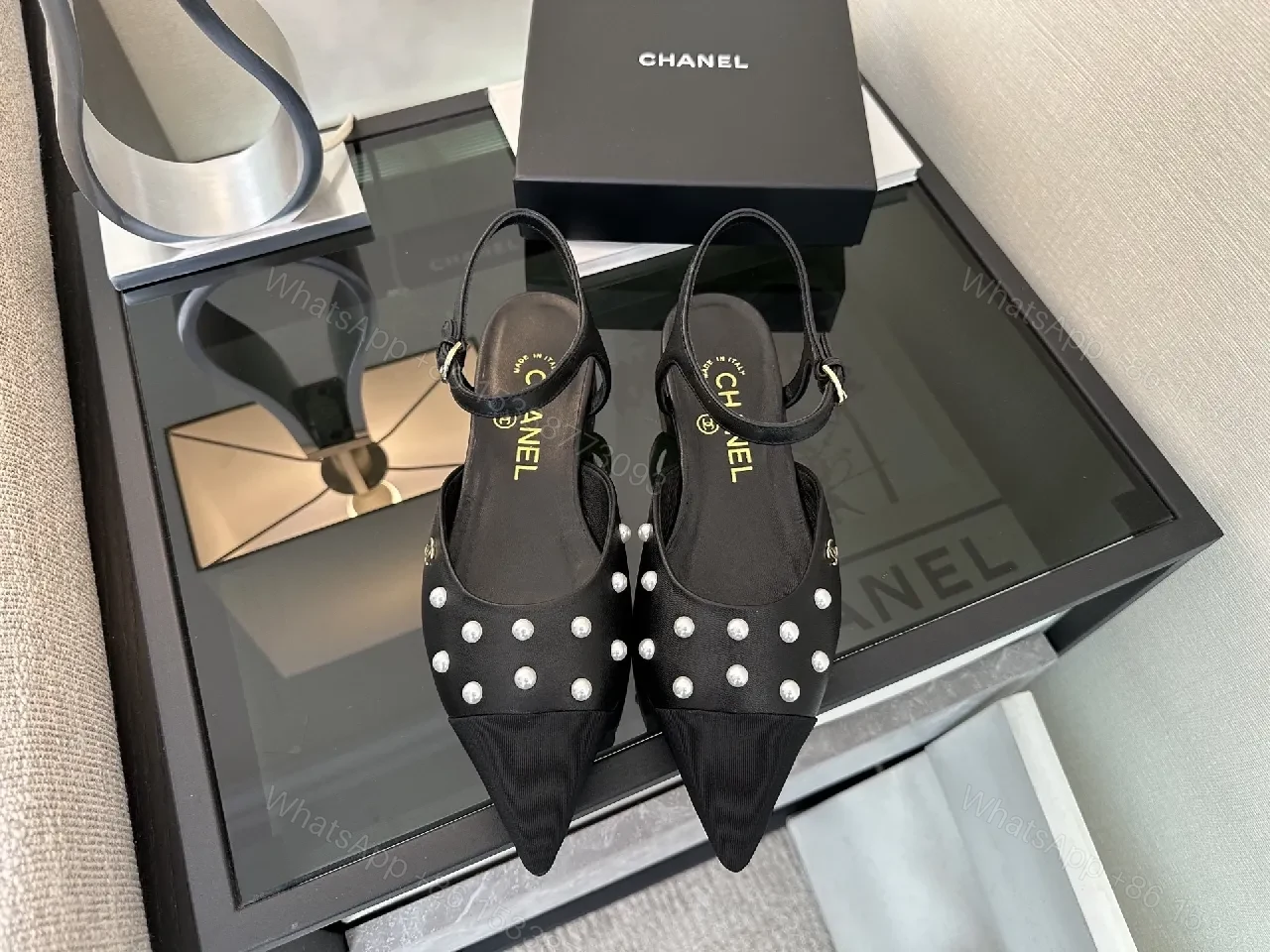 View 8 of Pearl-Detail Pointed-Toe Slingbacks: Sophisticated Everyday Elevation