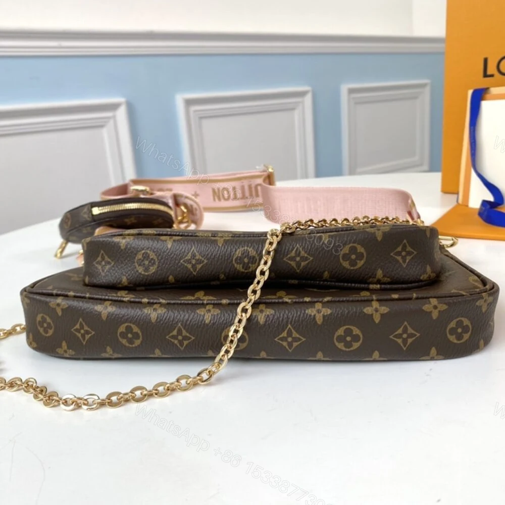 View 3 of Louis Vuitton Multi Pochette Accessoires Monogram Light Pink 24Cm M44840