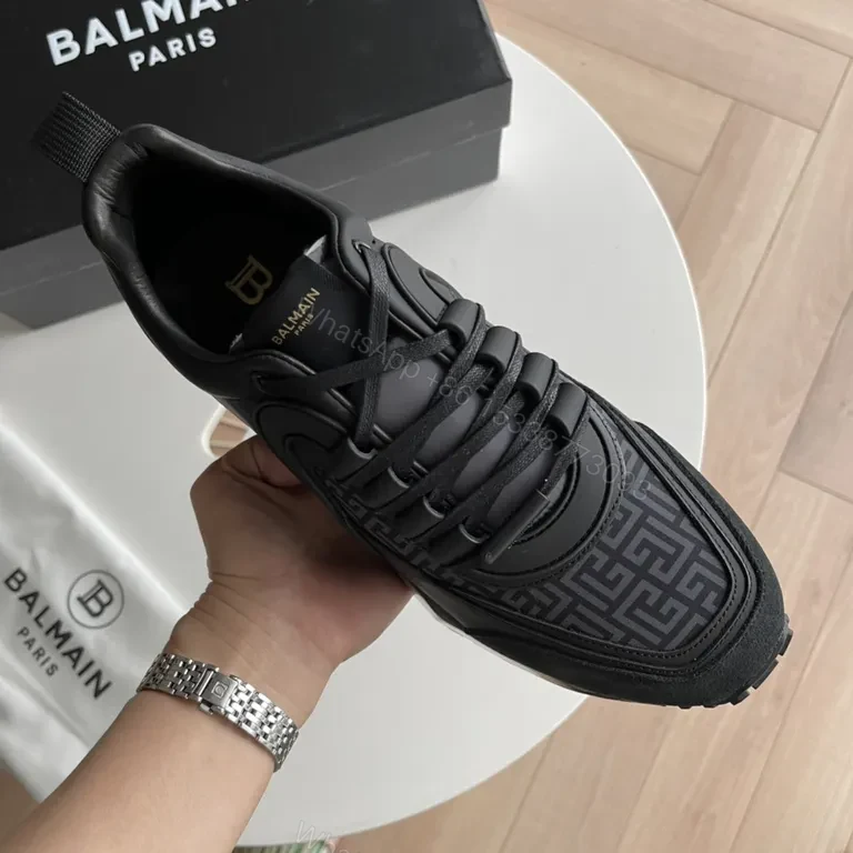 View 6 of Chic Black Balmain High-Top Sneaker: All-Day Comfort