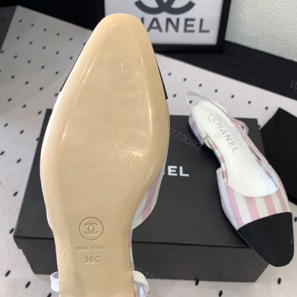 View 9 of 高仿Chanel*G31319A套腳露跟平底單鞋粉色免檢版