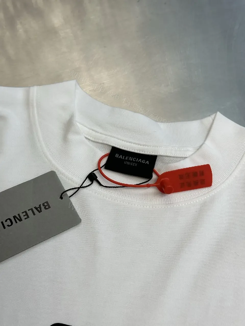 View 5 of Oversized Logo Tee: Bold Monogram in White Cotton-jersey