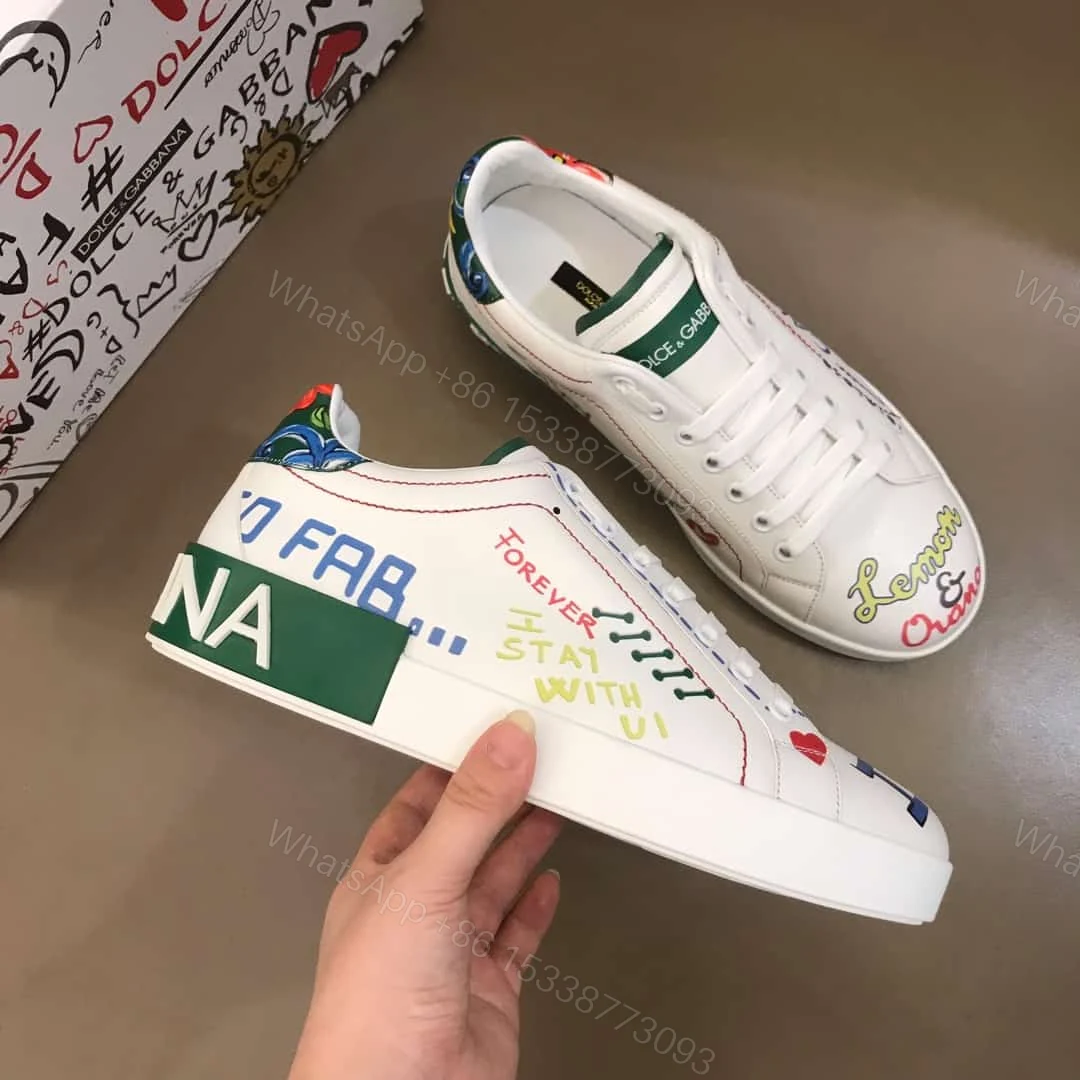 View 6 of DOLCE & GABBANA PRINTED CALFSKIN PORTOFINO SNEAKERS – DG32