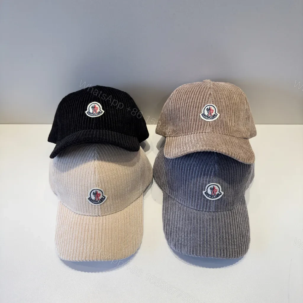 View 3 of Corduroy Taupe Cap with Subtle Moncler Detail