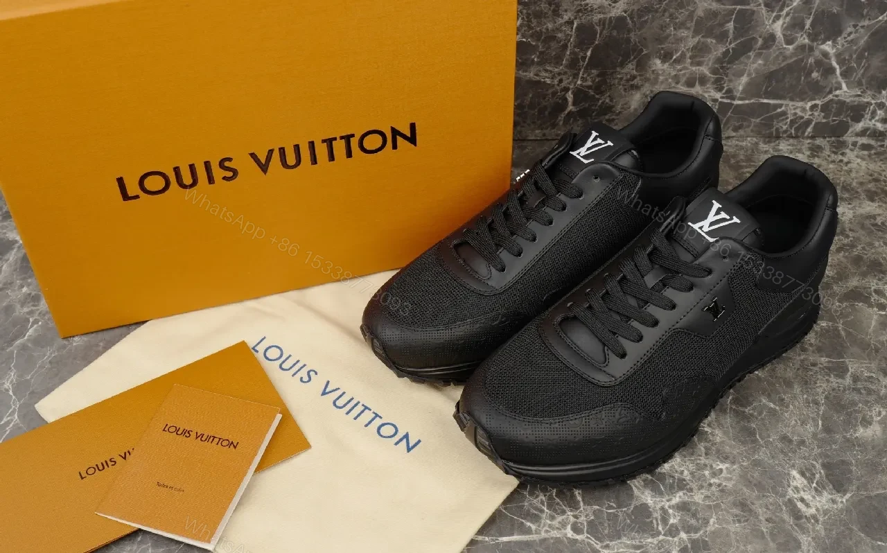 Black Textured Sneakers: Subtle LV-Inspired Luxury Comfort — view 1