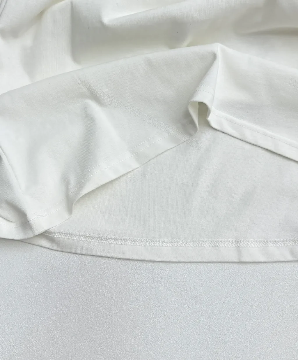 View 8 of White Cotton Tee Luxe Embroidered XLV Monogram Statement Tee