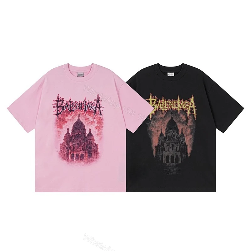 View 10 of Balenciaga Clothes Paris Sacré-Cœur Basilica Printed T-shirt Black/Pink