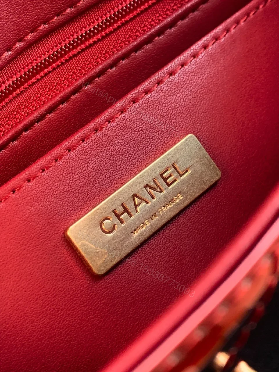 View 9 of Quilted Burgundy Mini Bag, Gold Clasp, Chain Crossbody