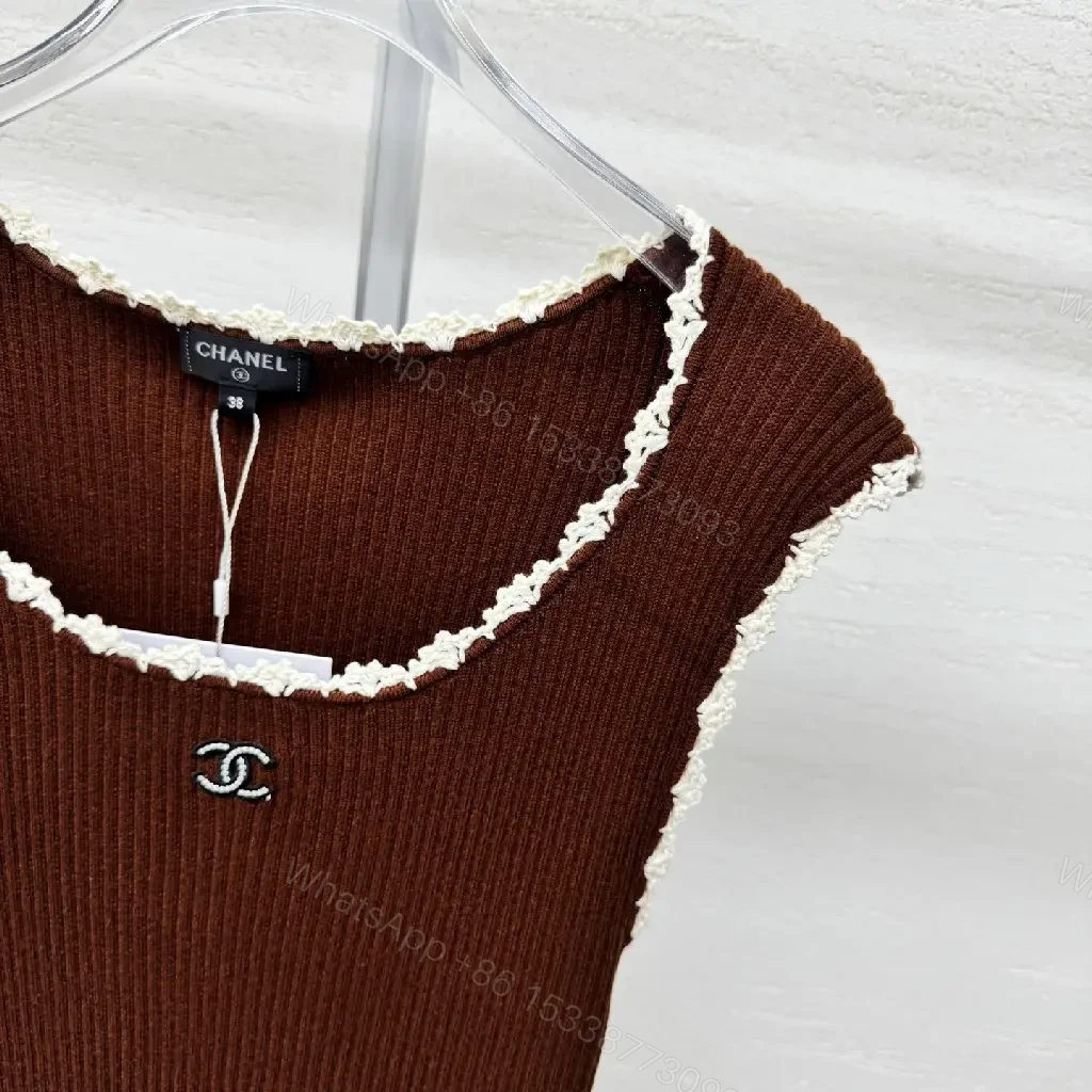View 6 of Burgundy Knit Tank with Crochet Edge Pop