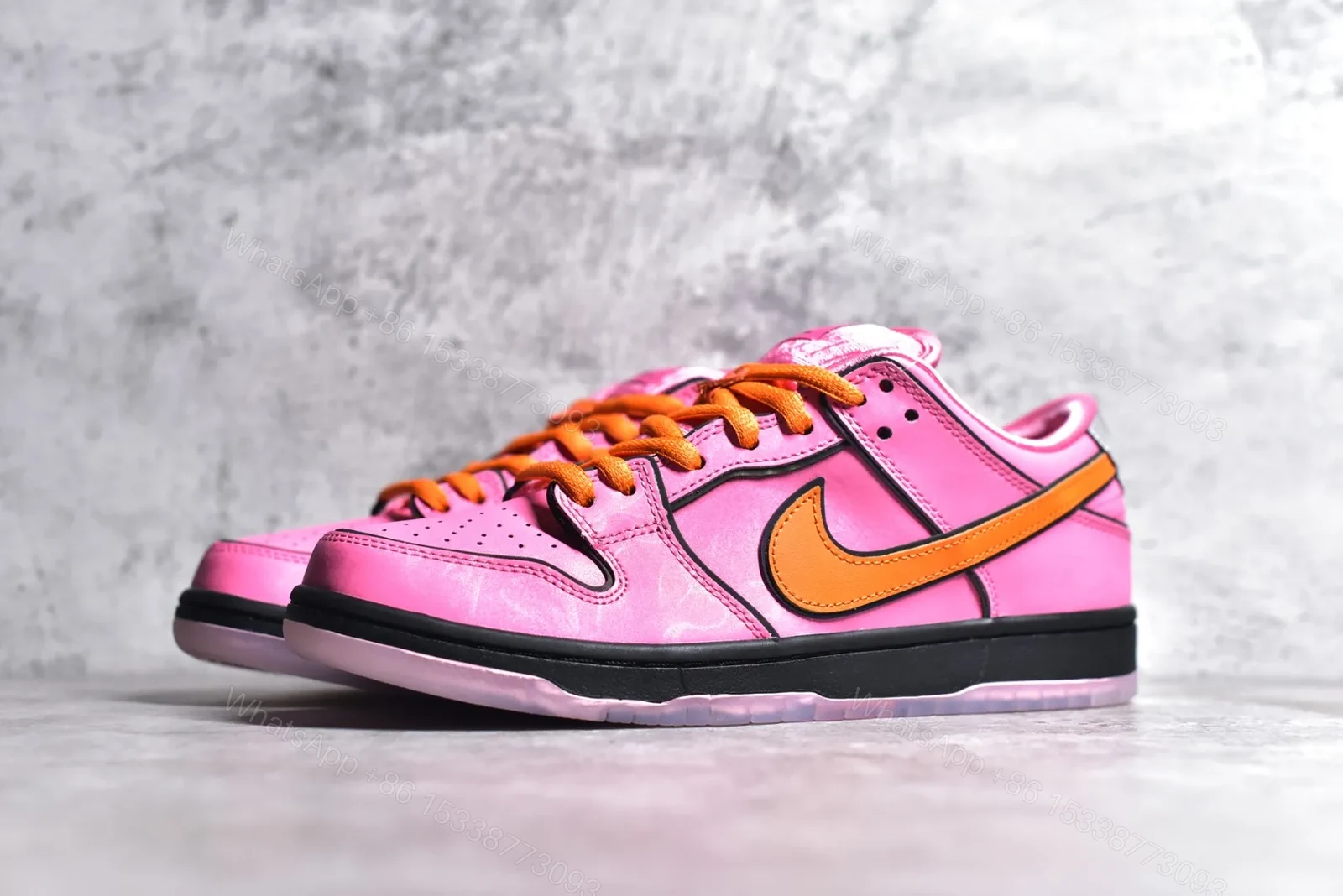 View 3 of Nike SB Dunk Low x Powerpuff Girls Pink Replica