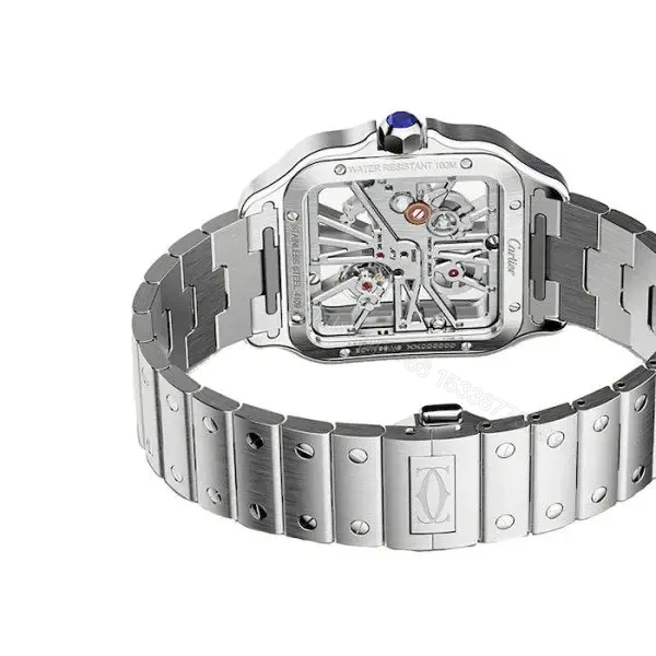 View 4 of Replica Cartier Santos de Cartier Men Automatic Silver Stainless Steel Watch WHSA0015