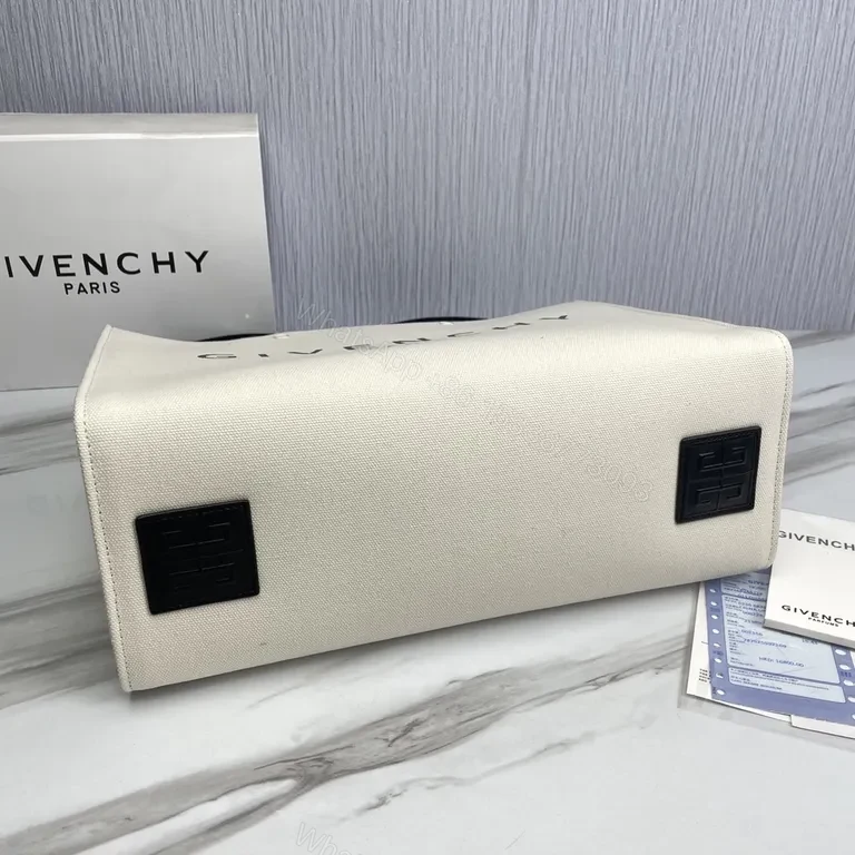 View 7 of Neutral Canvas Tote â€” Subtle Luxury, Givenchy-Inspired Carryall