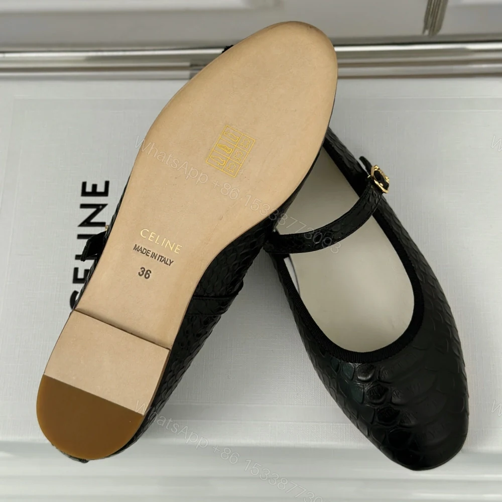 View 9 of 高仿Celine*354673034復古瑪麗珍單鞋蟒蛇紋黑色免檢版