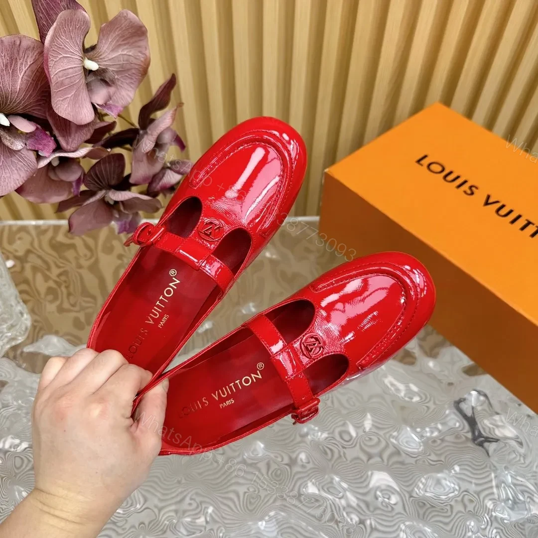 View 6 of LV Women Red Patent Leather Loafers