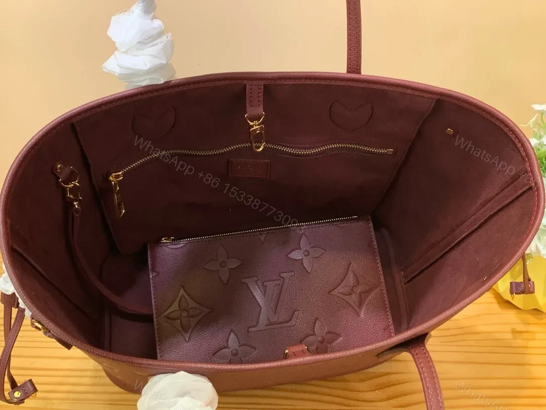 View 4 of Louis Vuitton LV Never Full Plum Red Handbags 32x29x17cm