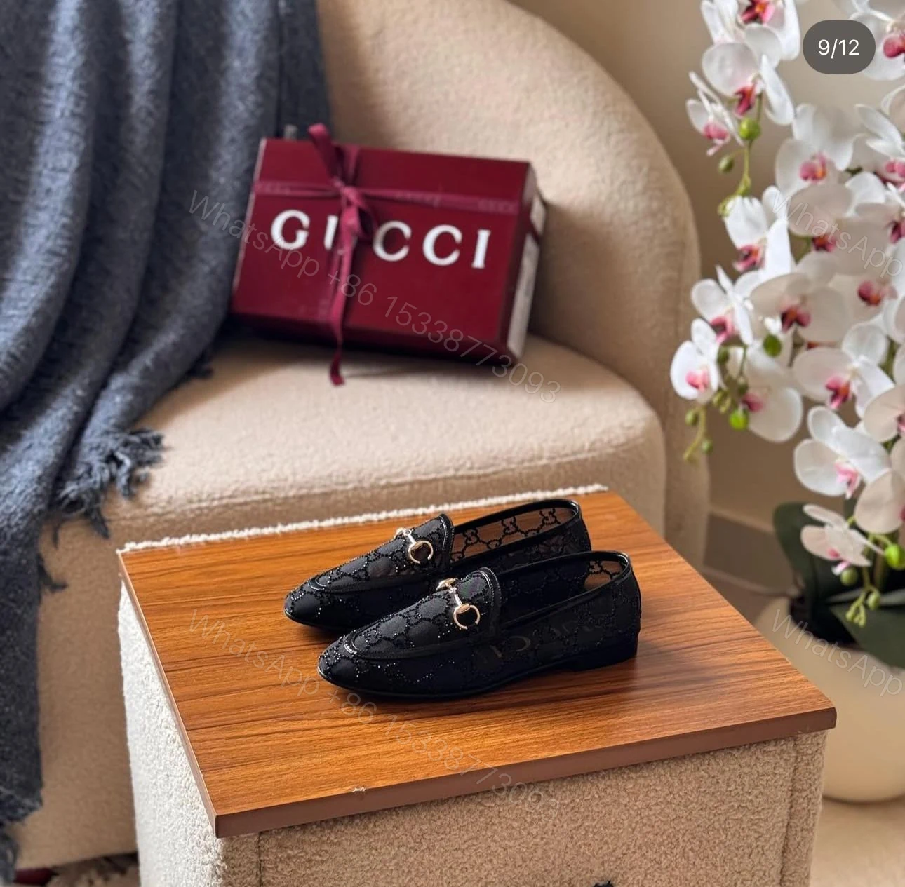 View 3 of First Copy Gucci Swarovski Loafers