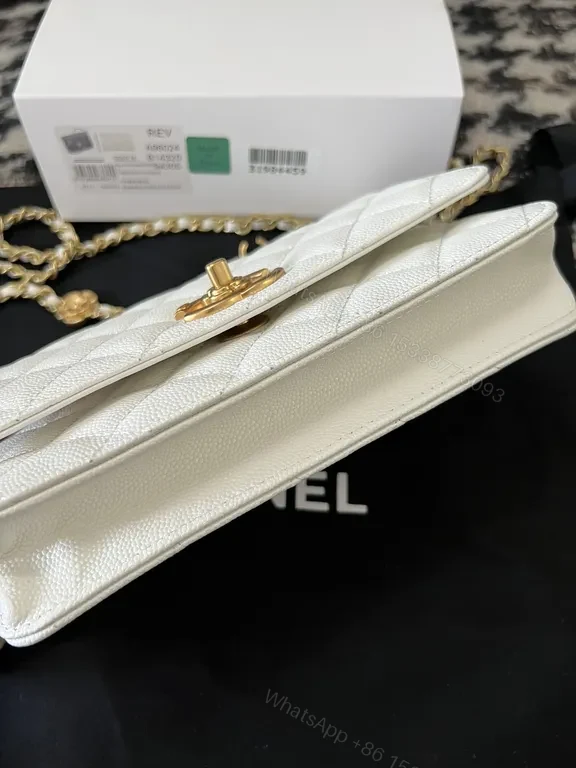 View 2 of Chic Quilted Wallet-On-Shoulder Bag with Gold Hardware