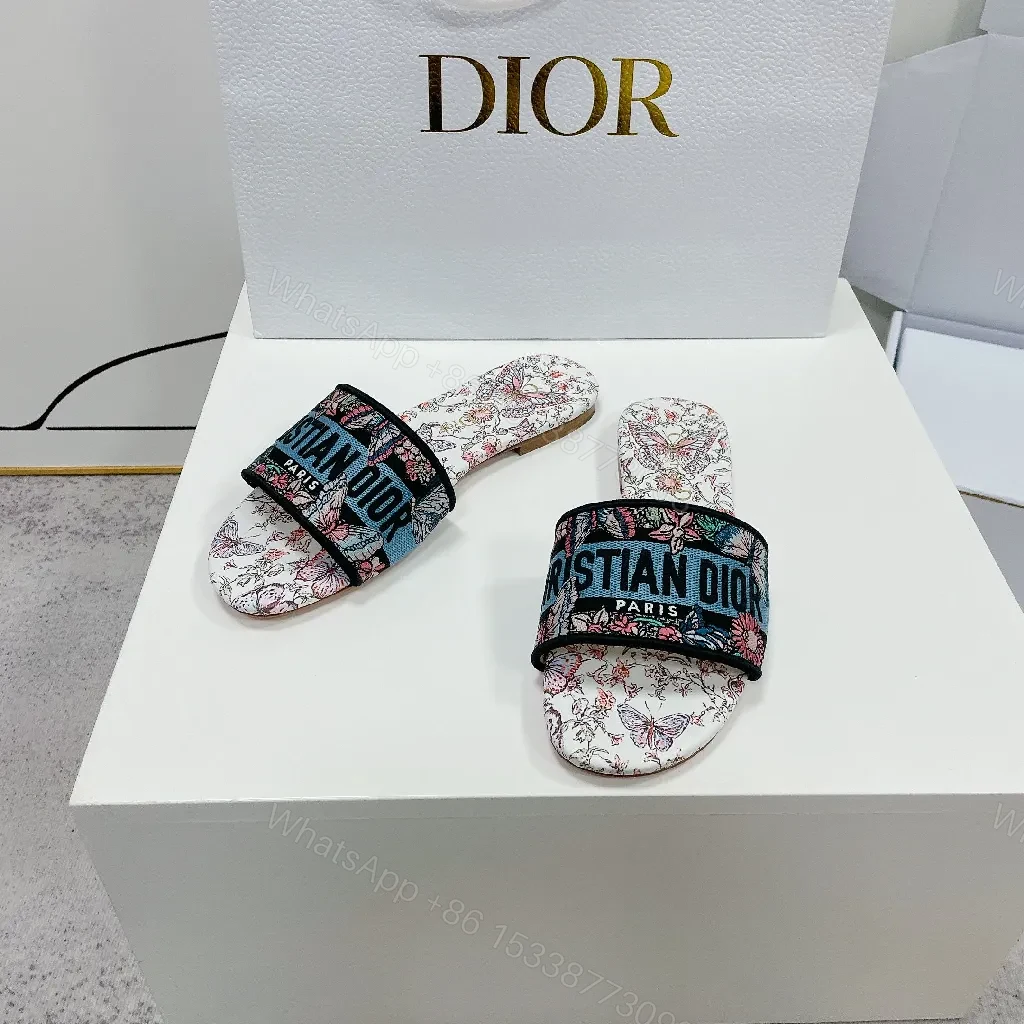 View 2 of Bold Floral Slip-Ons with Signature Webbing Slides