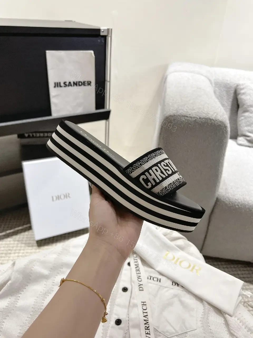 View 10 of Black Fabric Casual Comfort Arch Support Sliders