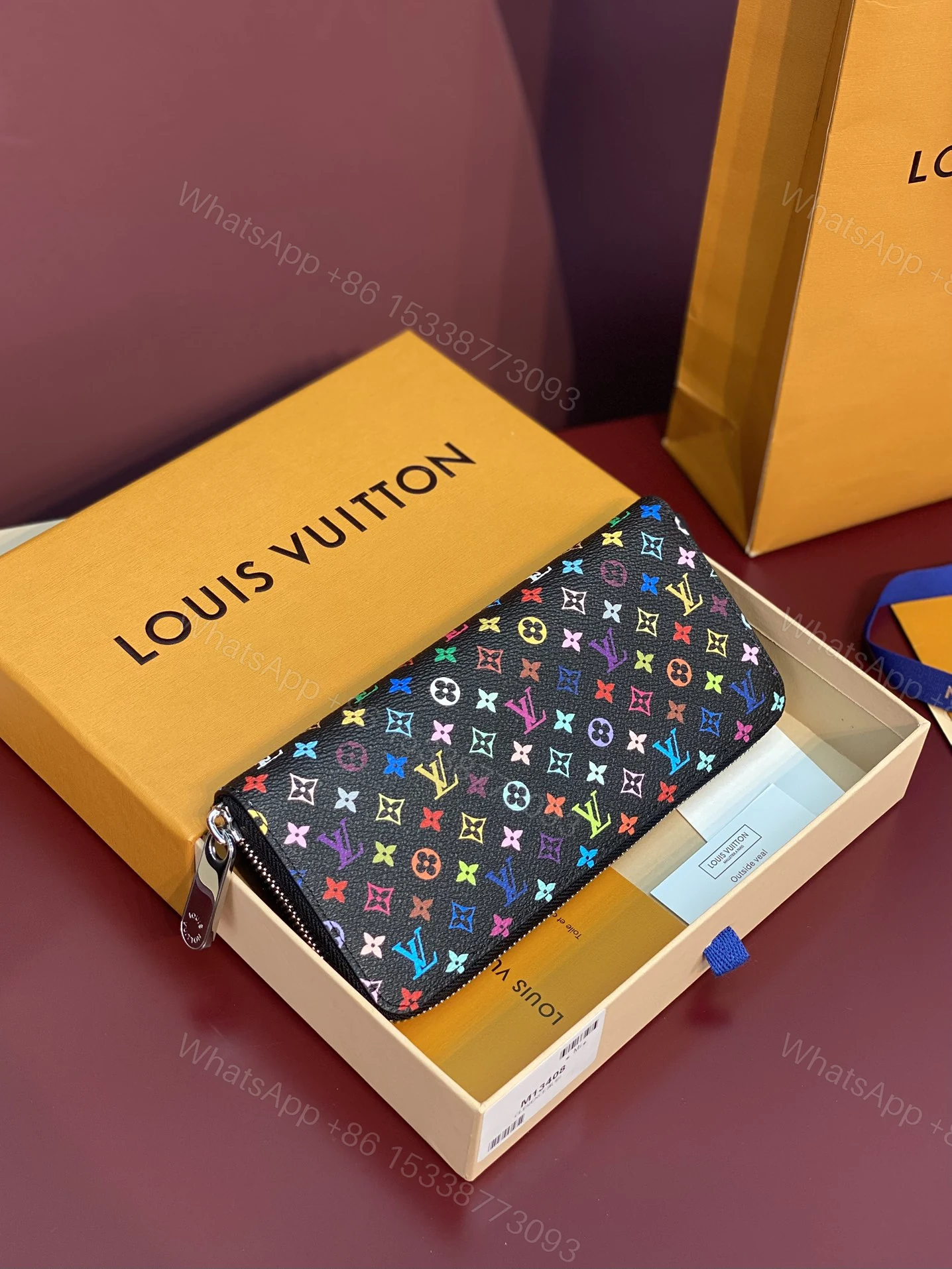 LV頂級原單黑底彩圖騰拉鍊長夾高辨識度百搭潮款 — view 1