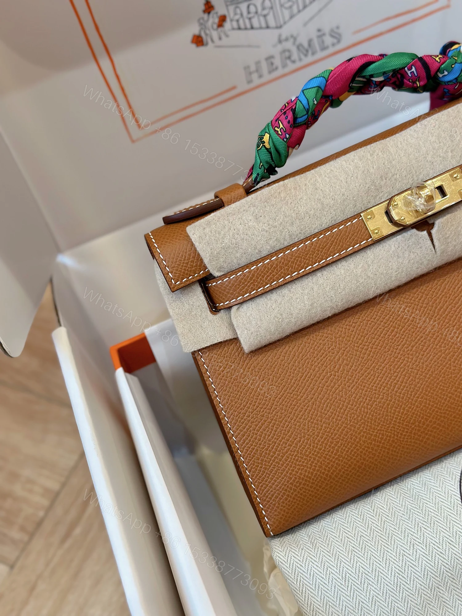 View 6 of Hermes Pochette Brown Gold Hardware